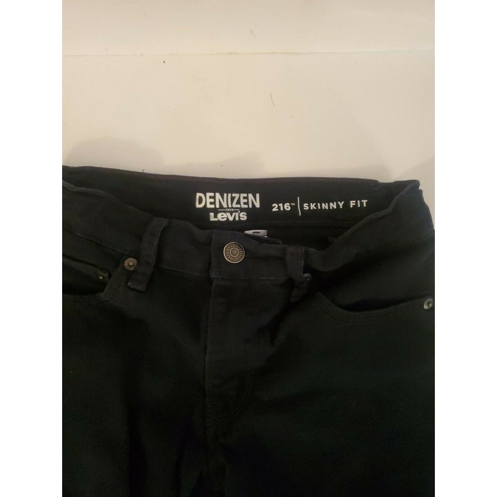 LEVIS 216 Jeans Boys sz 12 Black Skinny Fit Denizen Boys Adjustable Waist 26x26 - Picture 2 of 4